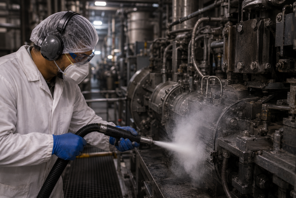 Industrial dry ice cleaning Melbourne machinery