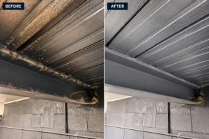 Before and after dry ice blasting Melbourne cleaning results