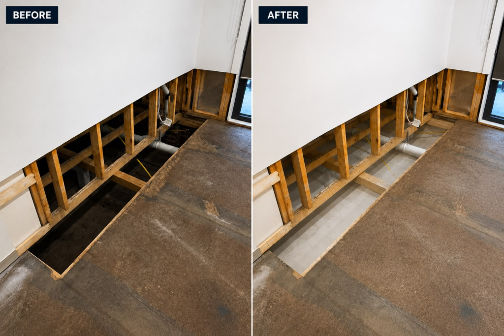Dry ice blasting Melbourne before and after surface cleaning